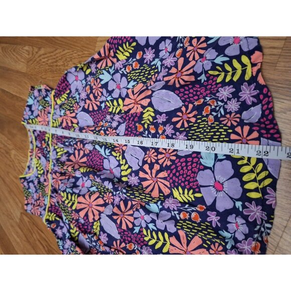 Cat & Jack Colorful Black Flower Leaves Sleeveless Summer Spring Dress Size 5 T - Picture 3 of 7